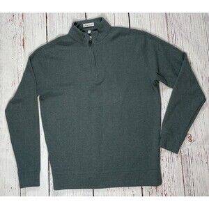 Peter Millar Pullover Men’s Medium Green Crown Comfort Interlock 1/4 Zip Sweater